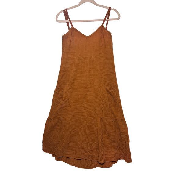Zara Textured Midi Dress in Burnt Orange Size XS‎ Bloggers Favorite - Picture 3 of 8